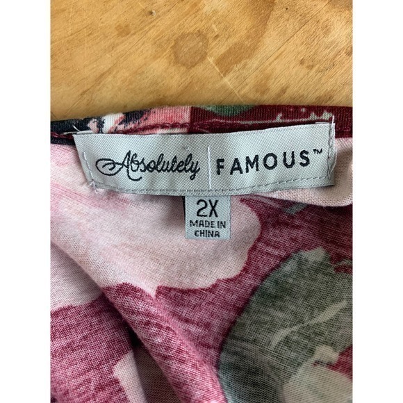 Absolutely Famous Cold Shoulder Top‎ Juniors Plus 2X Floral - Picture 6 of 11